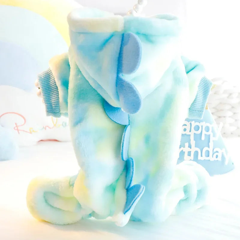 Plush Dinosaur Pet Costume | Winter Jumpsuit